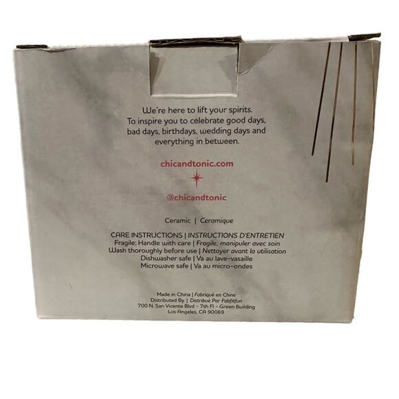 Chic & Tonic Snowflake Mug Coffee Cup Blue White Winter Christmas NEW - Picture 7 of 8